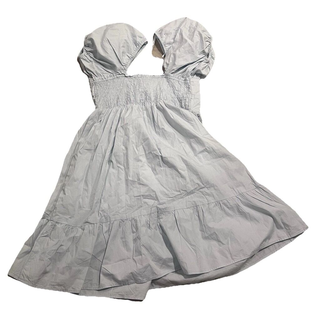 NEW Sim & Sam Dress Light Blue Puff Short Sleeve Babydoll Cottagecore M Medium - Picture 6 of 9